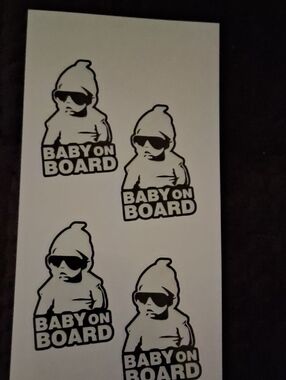 Baby On Board Kids Sticker - Black